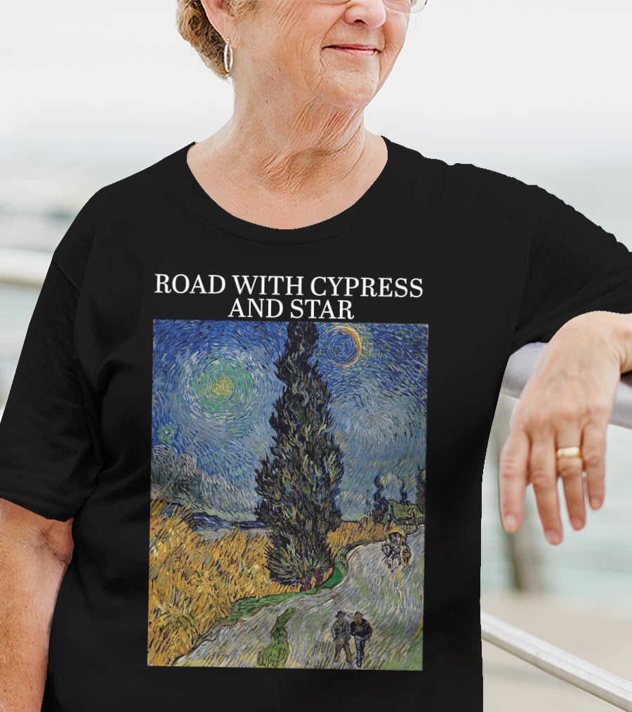 Vincent Van Gogh Road With Cypress And Star T-Shirt