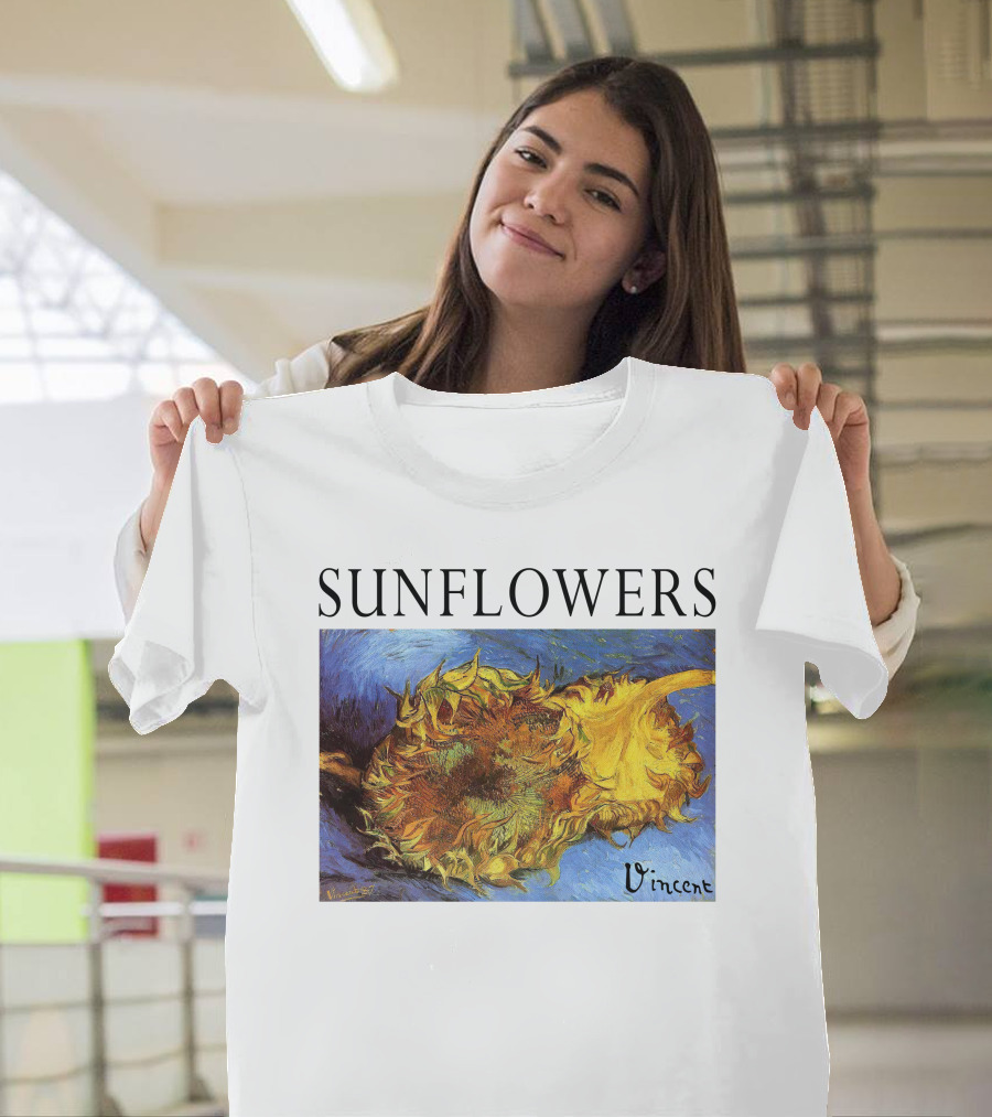 Sunflowers Vincent Van Gogh Painting Vincent Signature T-Shirt