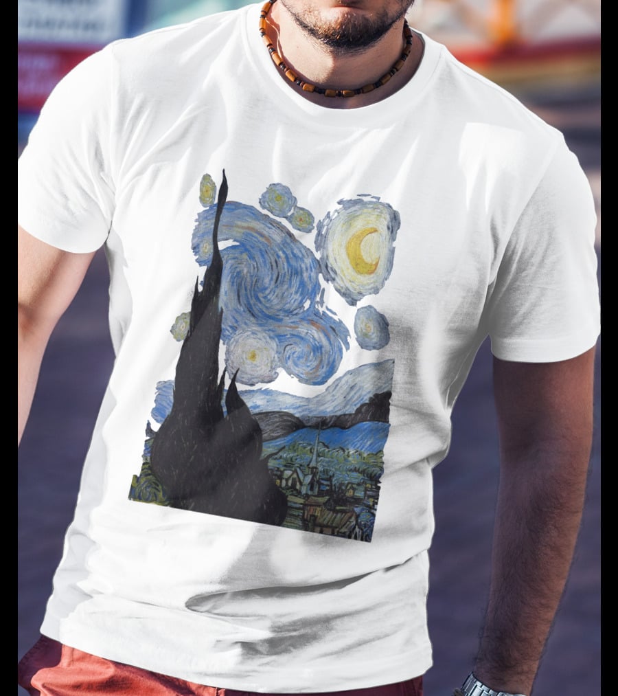 Starry Night Vincent Van Gogh Painting Swirls And Sky T-Shirt