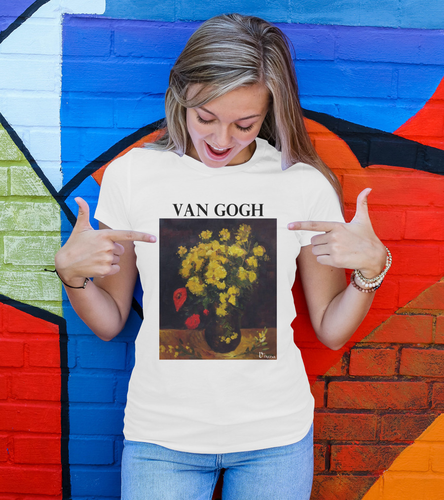 Van Gogh Flowers Red And Yellow Bouquet Vincent T-Shirt