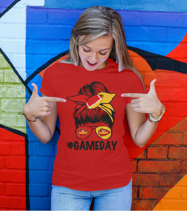 Kansas City Chiefs Game Day Eyewear And Headscarf Style Football Fan Accessory T-Shirt