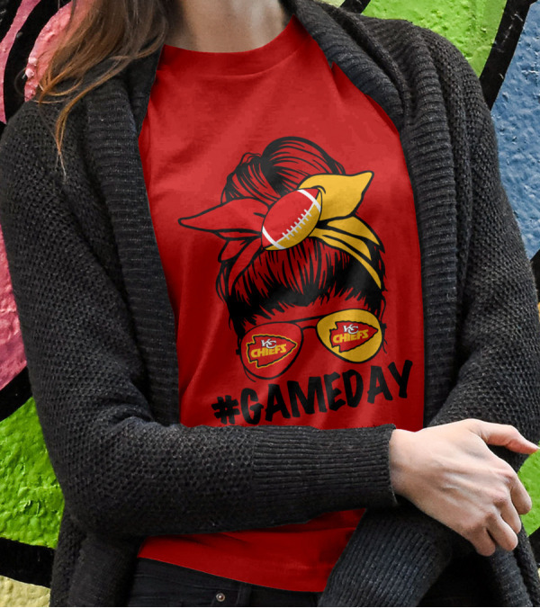 Kansas City Chiefs Game Day Eyewear And Headscarf Style Football Fan Accessory T-Shirt