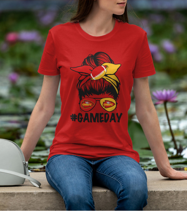 Kansas City Chiefs Game Day Eyewear And Headscarf Style Football Fan Accessory T-Shirt