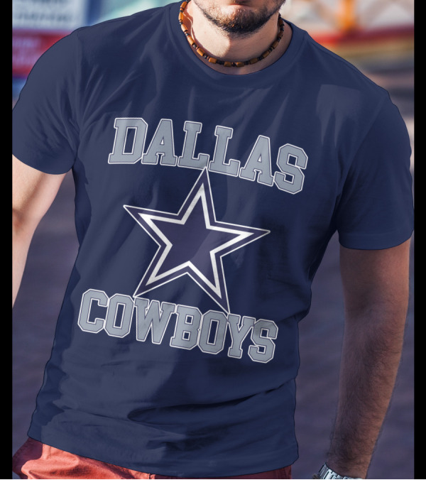 Dallas Cowboys Star Logo Gray Background T-Shirt