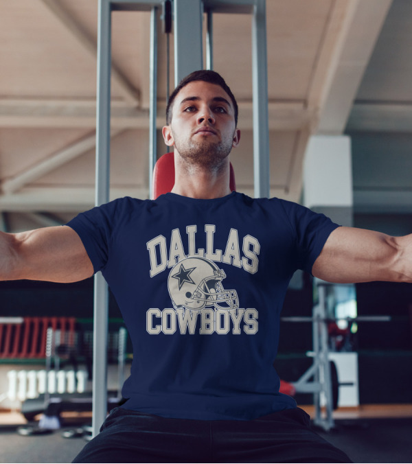 Dallas Cowboys Star Helmet Iconic Team Name T-Shirt