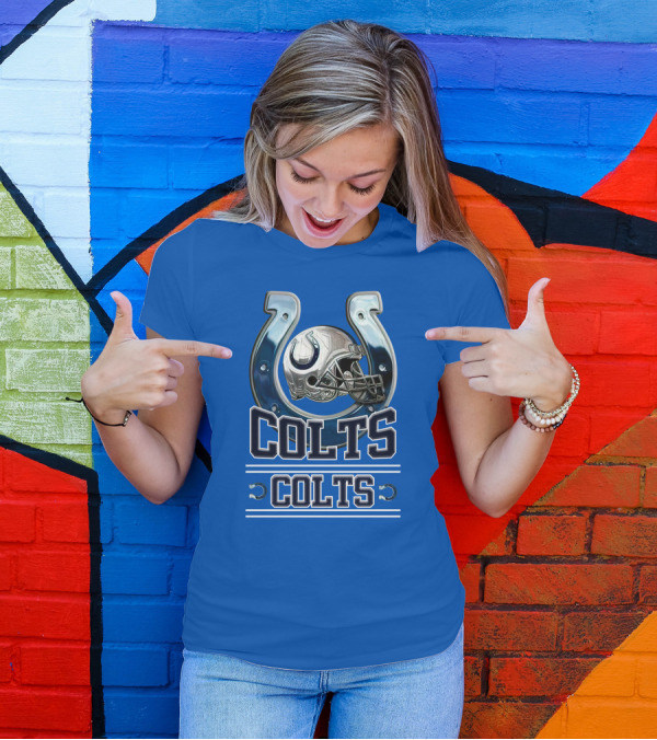 Colts Horseshoe Helmet Indianapolis Colts Colts T-Shirt