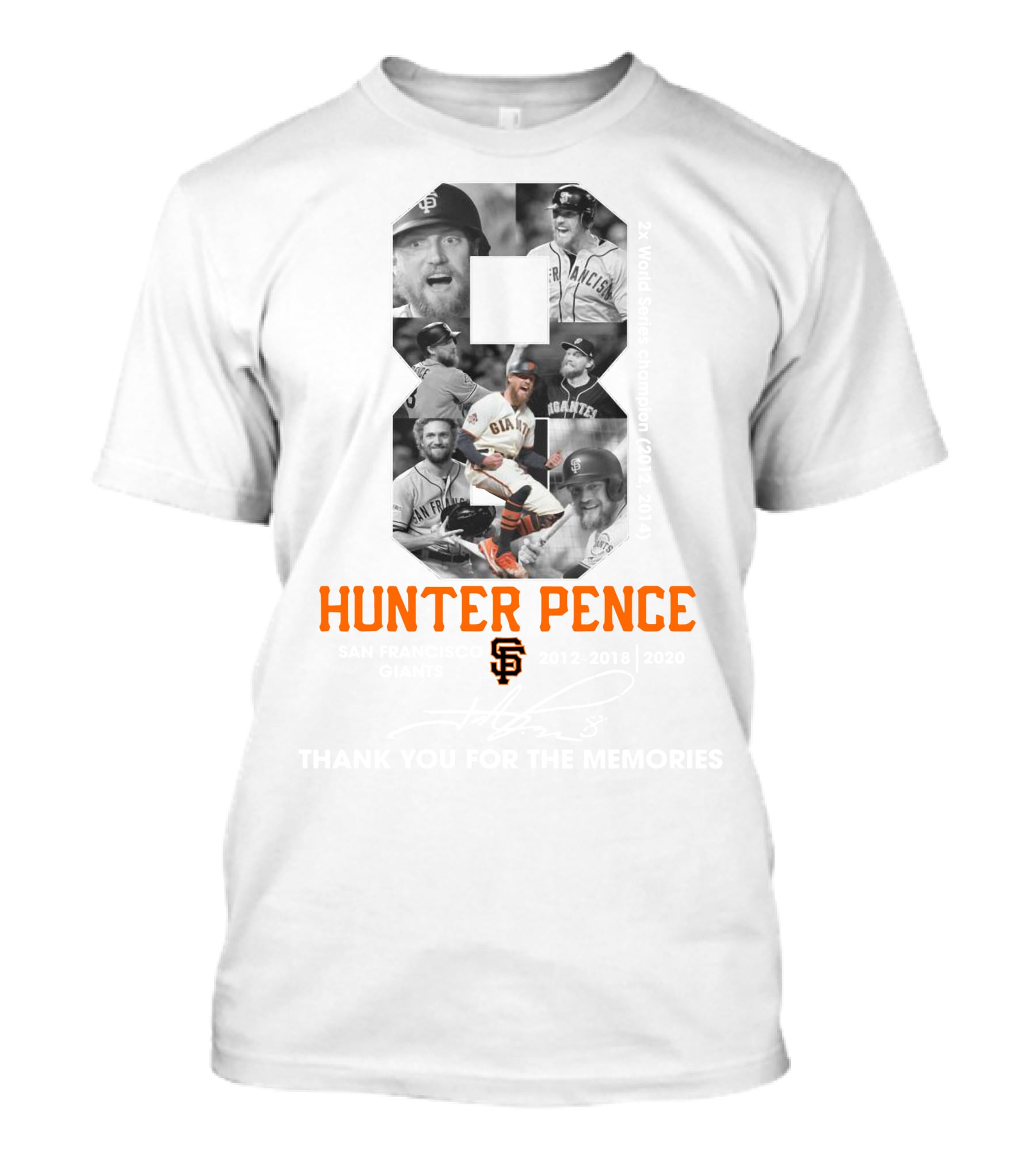 Hunter Pence San Francisco Giants Number 8 Baseball T-Shirt