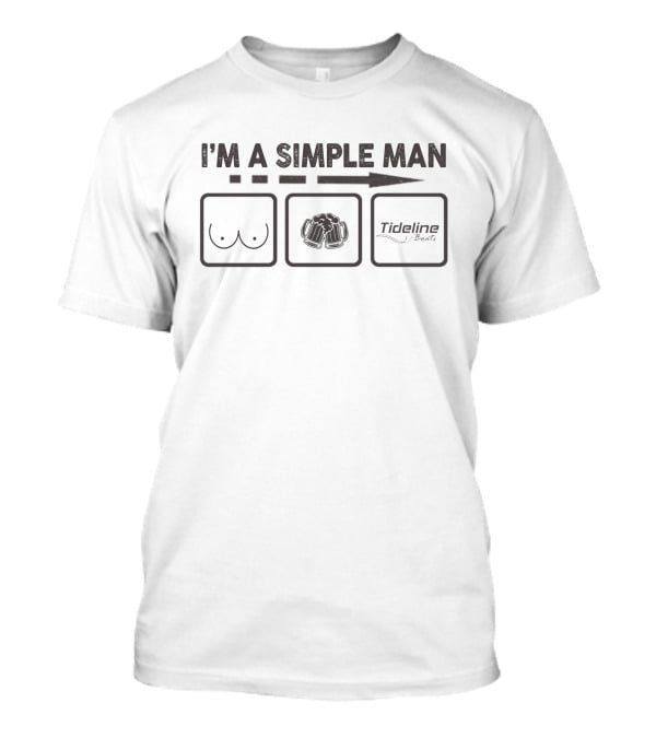 I'm A Simple Man Tideline Boats And Beer T-Shirt