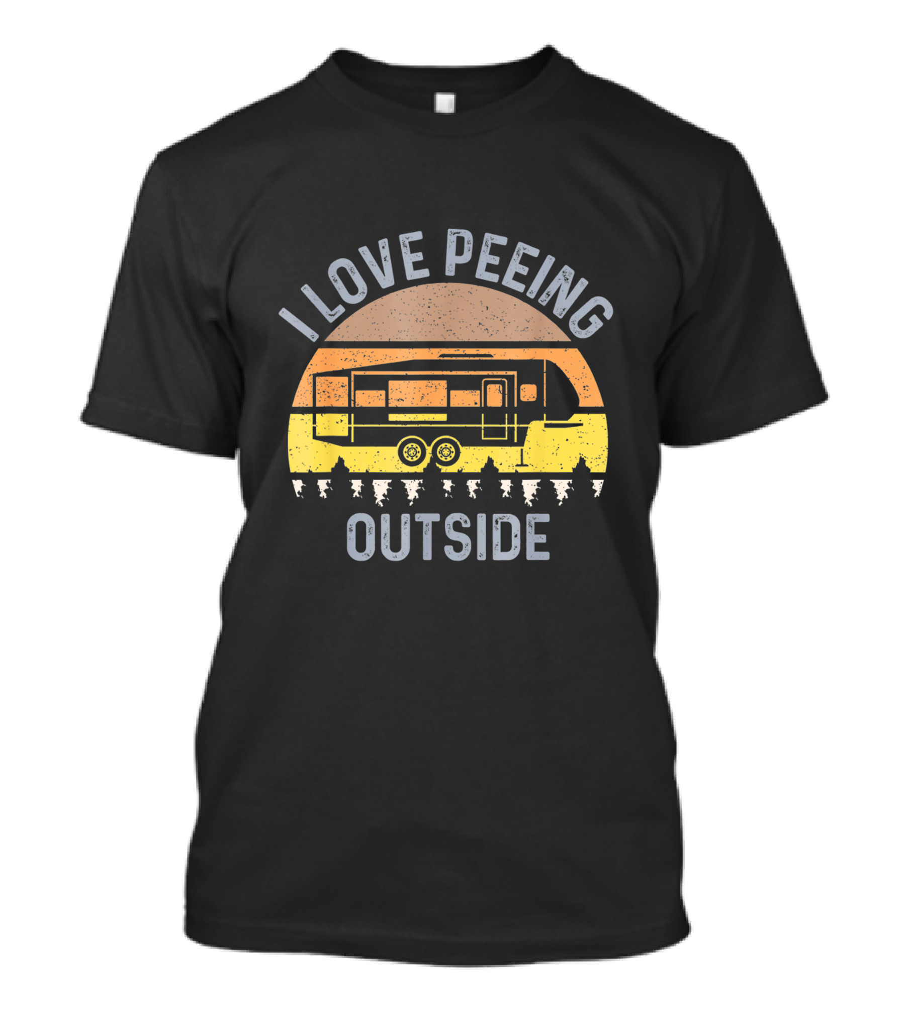 I Love Peeing Outside Camping Trailer Sunset T-Shirt