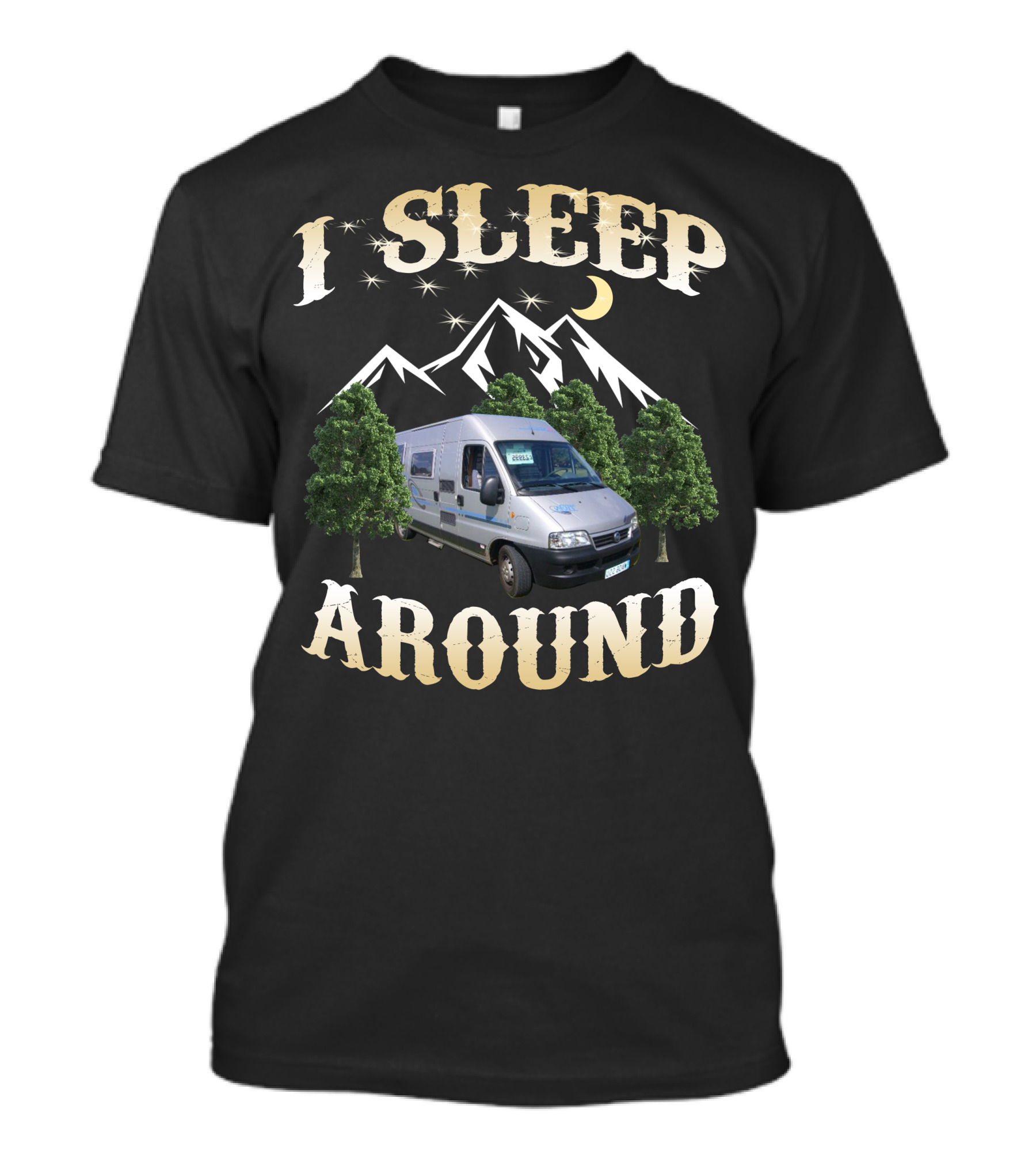 I SLEEP AROUND Adria Twin Campervan Mountain Adventure Camping T-Shirt