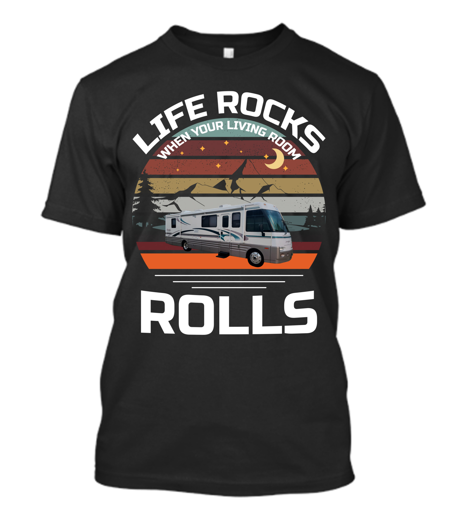 LIFE ROCKS WHEN YOUR LIVING ROOM ROLLS ITASCA SUN FLYER T-Shirt