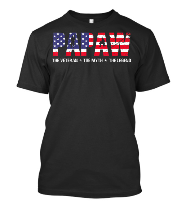 Papaw The Veteran The Myth The Legend Stars And Stripes Father's Day T-Shirt