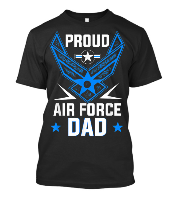 Proud United States Air Force Dad Veteran Emblem With Stars T-Shirt