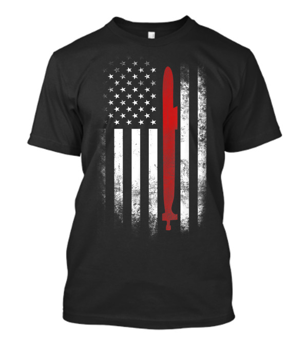 US Navy Submarine American Flag Submariner Veteran American Flag T-Shirt