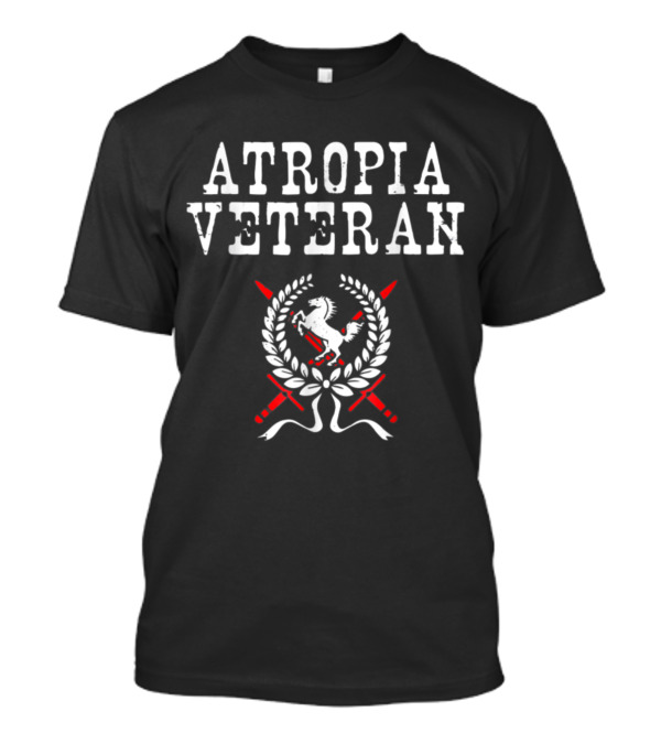 Atropia Veteran Crest With Laurel And Horse Emblem T-Shirt