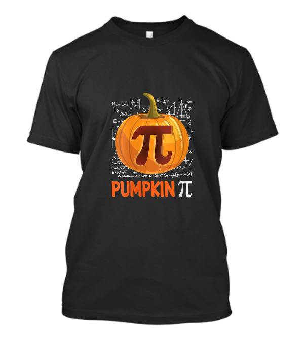Pumpkin Pi Math Halloween Thanksgiving Funny Pi Day Equation Background T-Shirt
