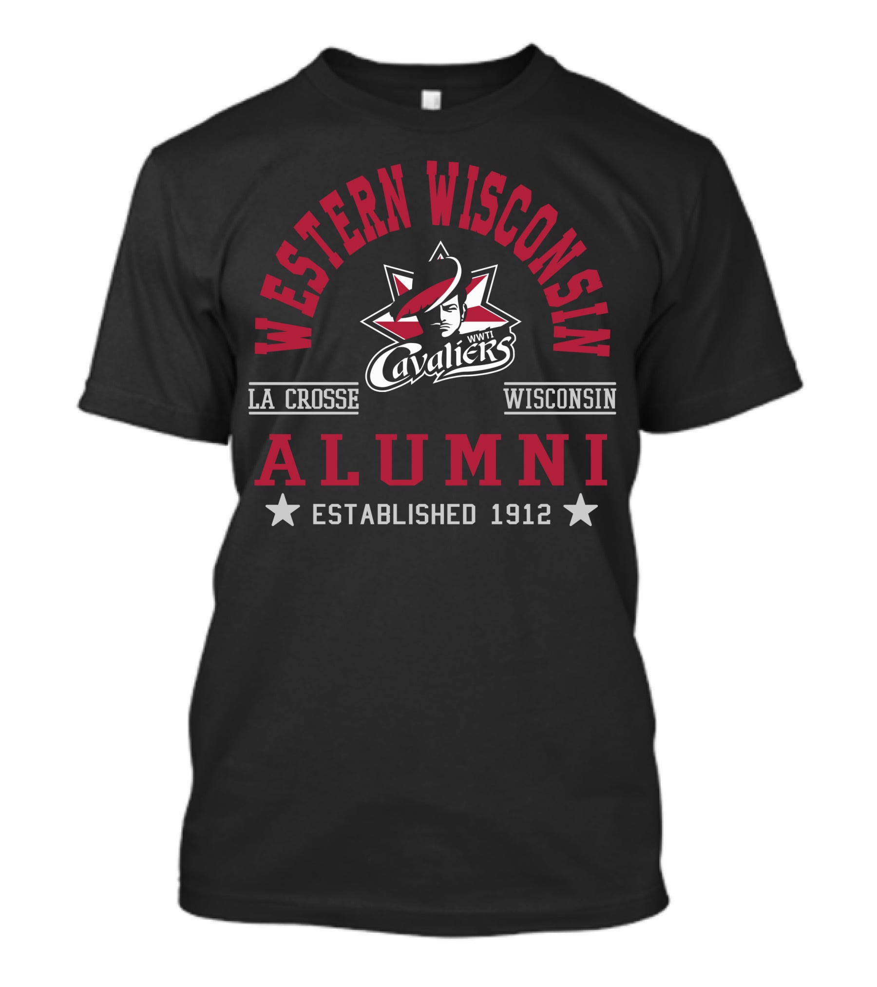 Western Wisconsin Cavaliers Alumni La Crosse Established 1912 T-Shirt