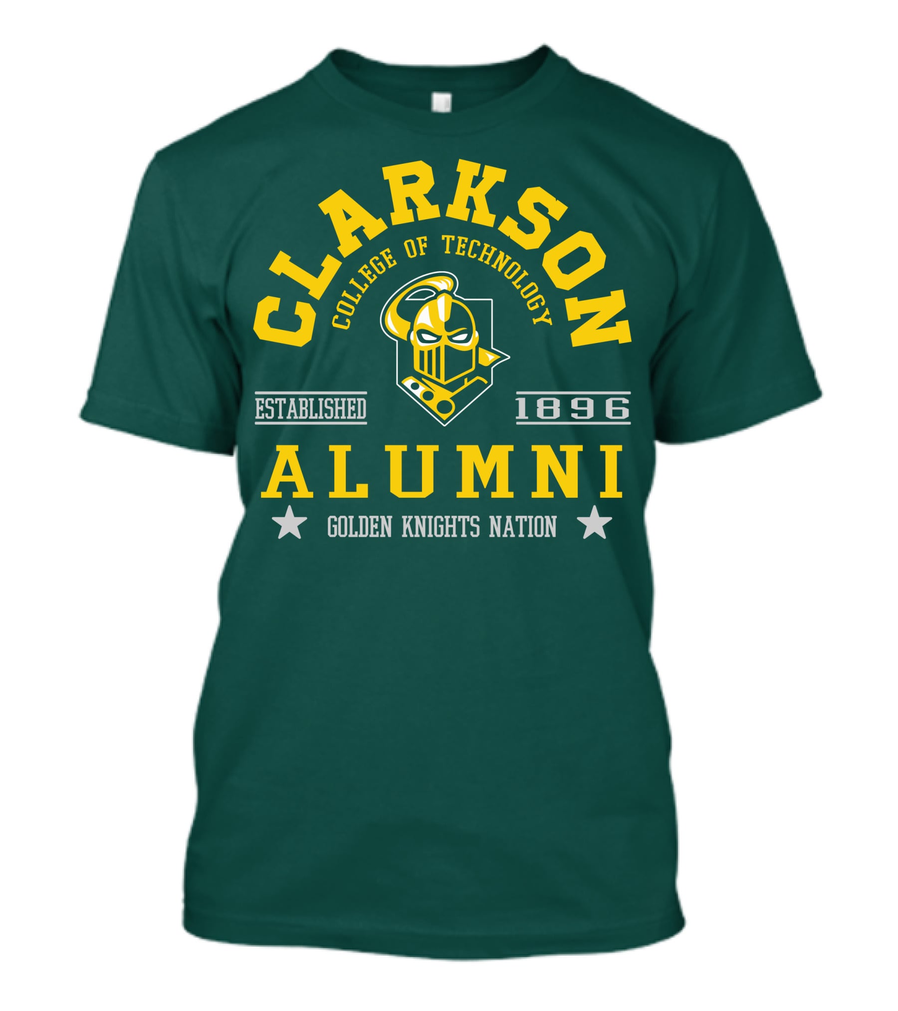 Clarkson College Of Technology Alumni Established 1896 Golden Knights Nation T-Shirt