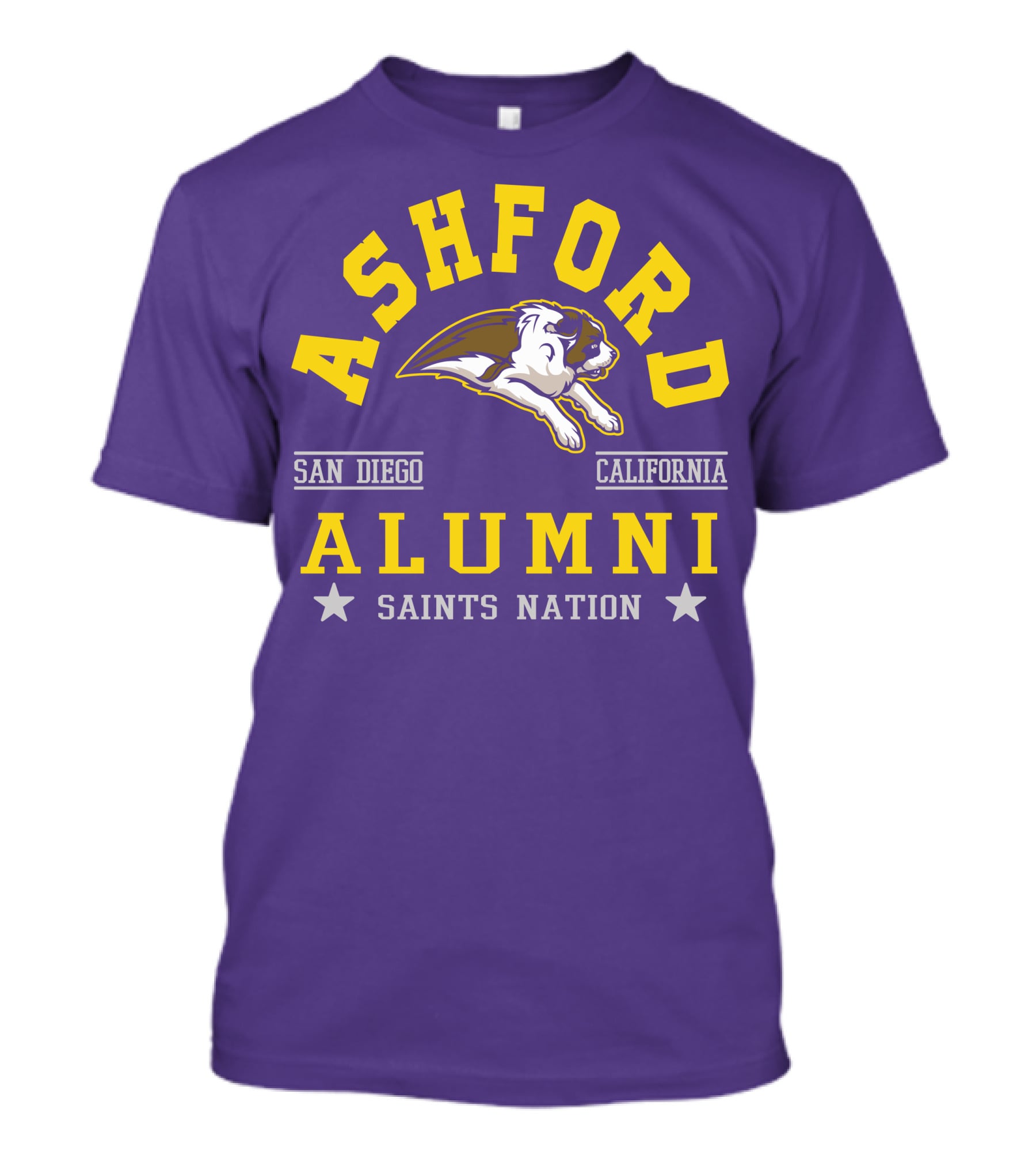Ashford Alumni San Diego California Saints Nation T-Shirt
