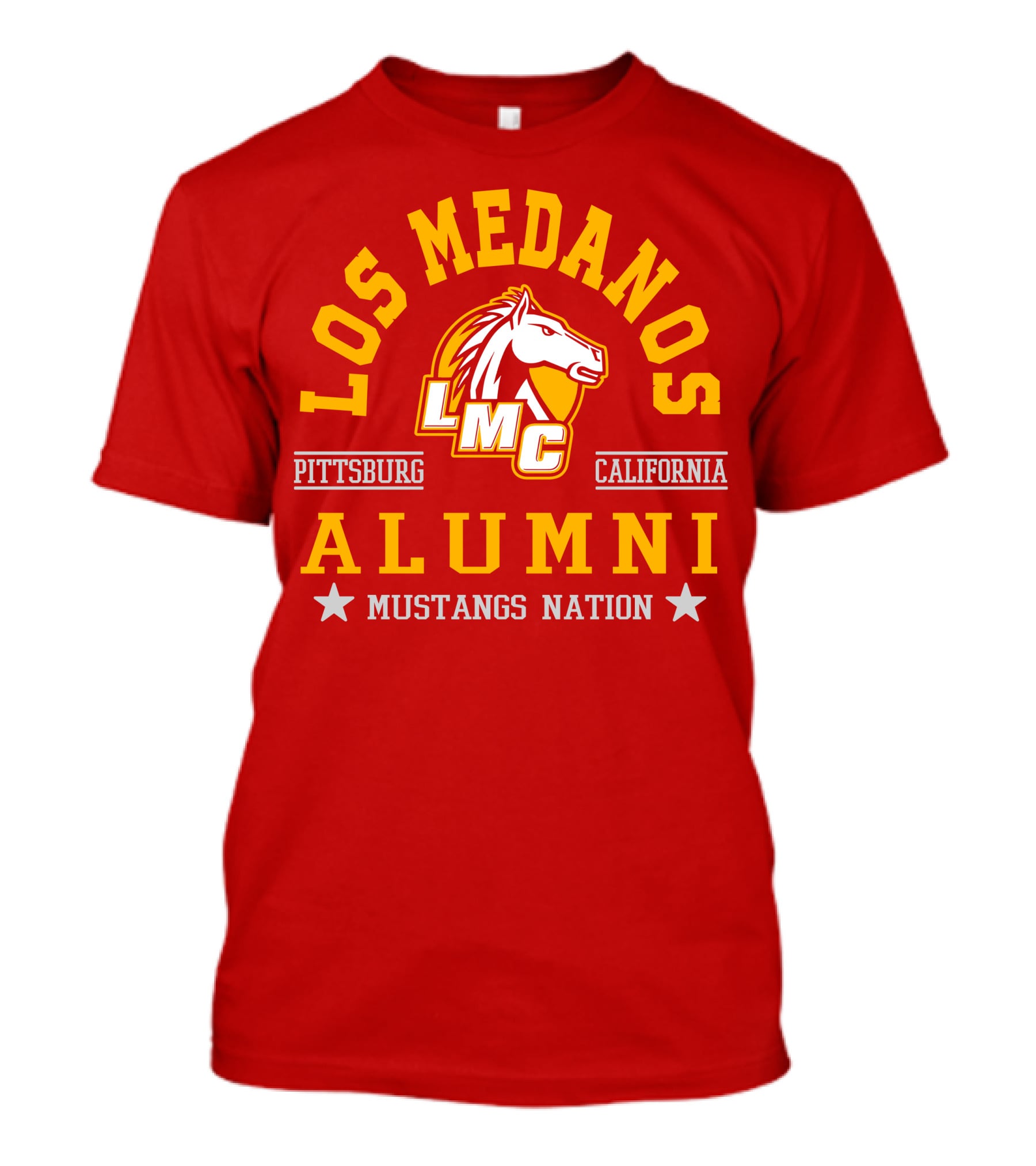 Los Medanos Pittsburg California LMC Alumni Mustangs Nation T-Shirt
