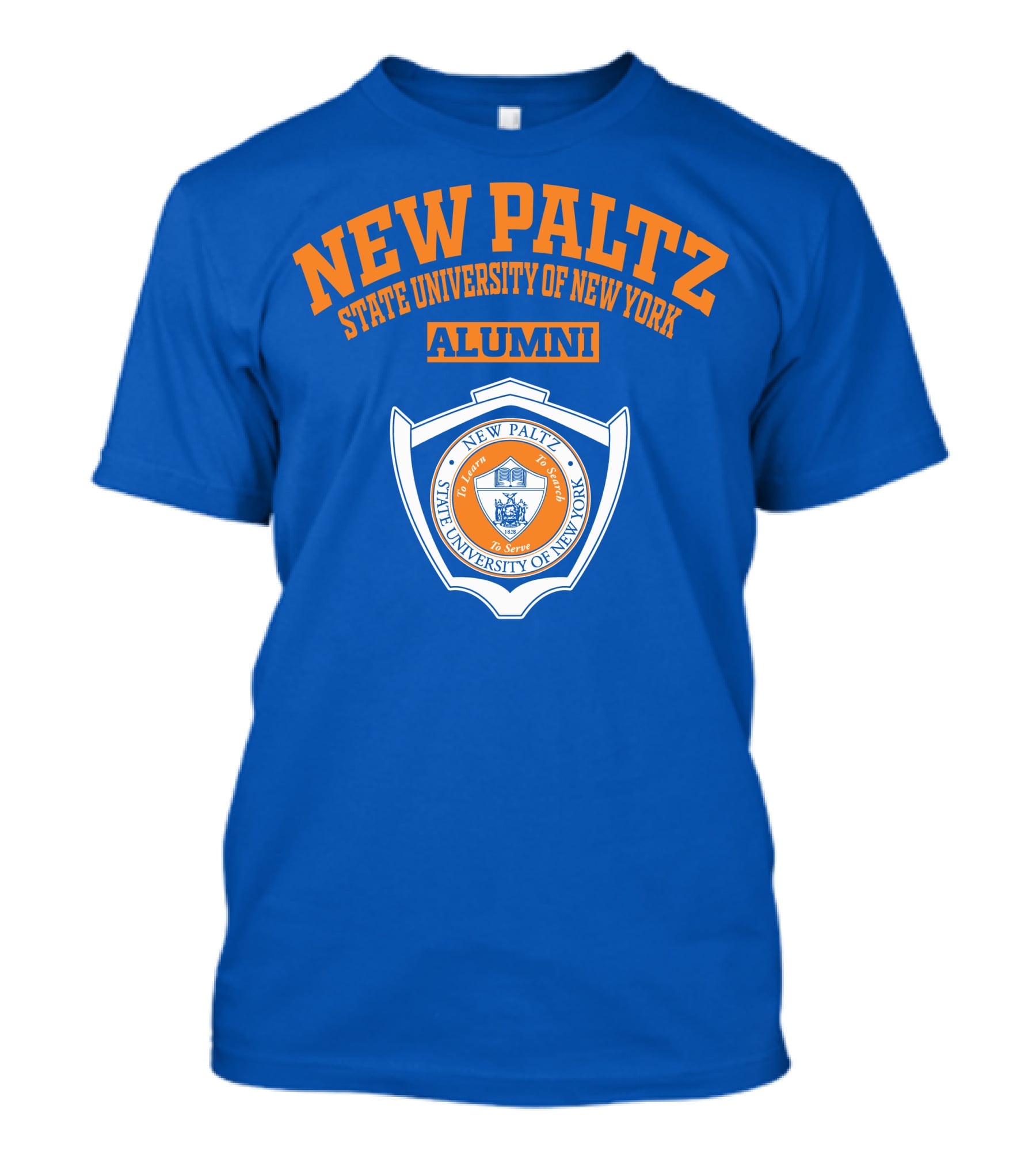 NEW PALTZ STATE UNIVERSITY OF NEW YORK ALUMNI SEAL TO LEARN TO SEARCH TO SERVE T-Shirt