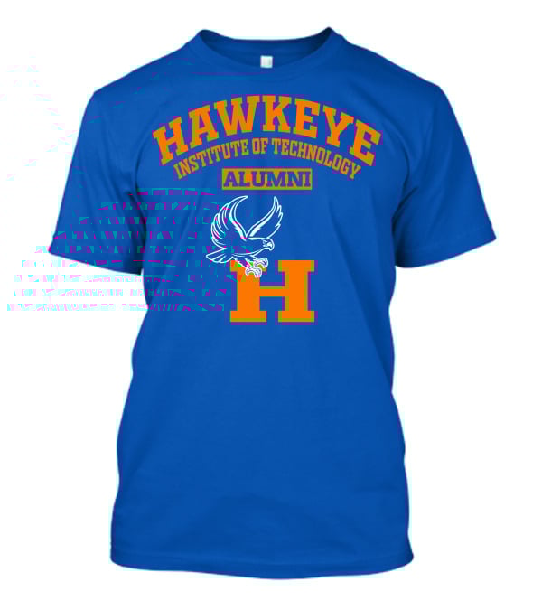 Hawkeye Institute Of Technology Alumni H Blue Orange Eagle T-Shirt