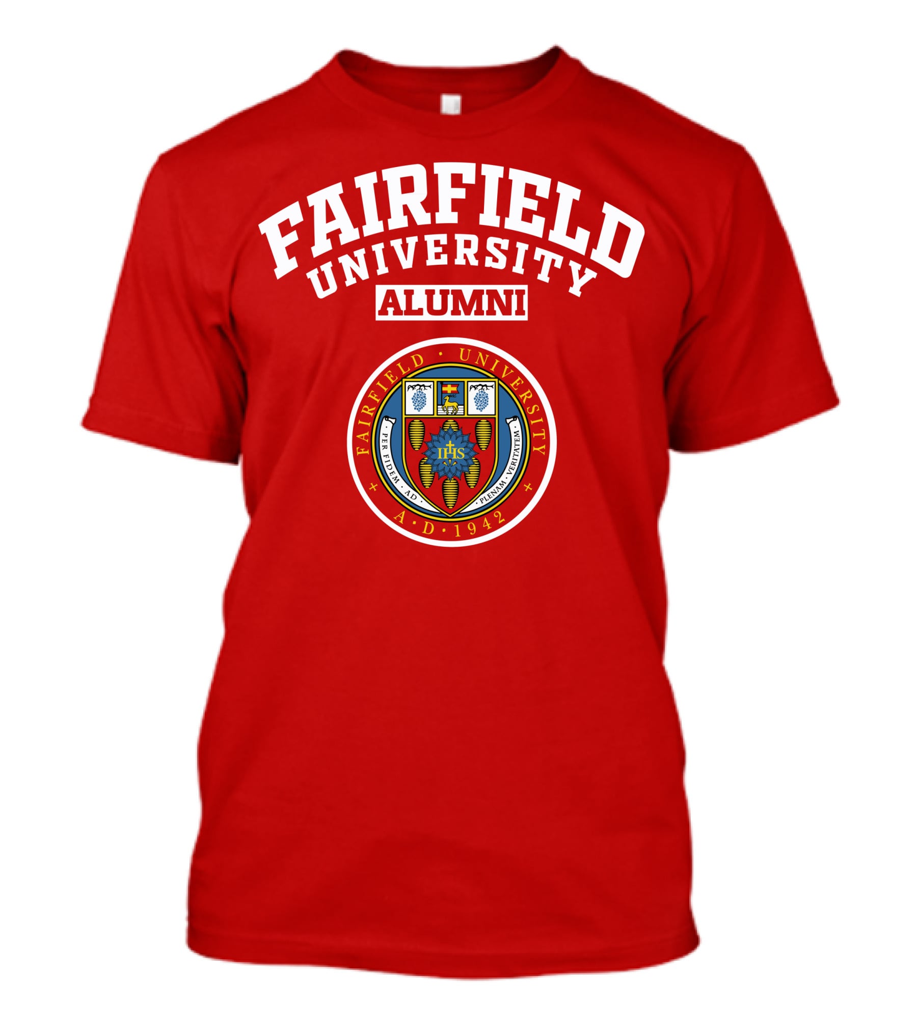 FAIRFIELD UNIVERSITY ALUMNI A.D. 1942 IHS Seal T-Shirt