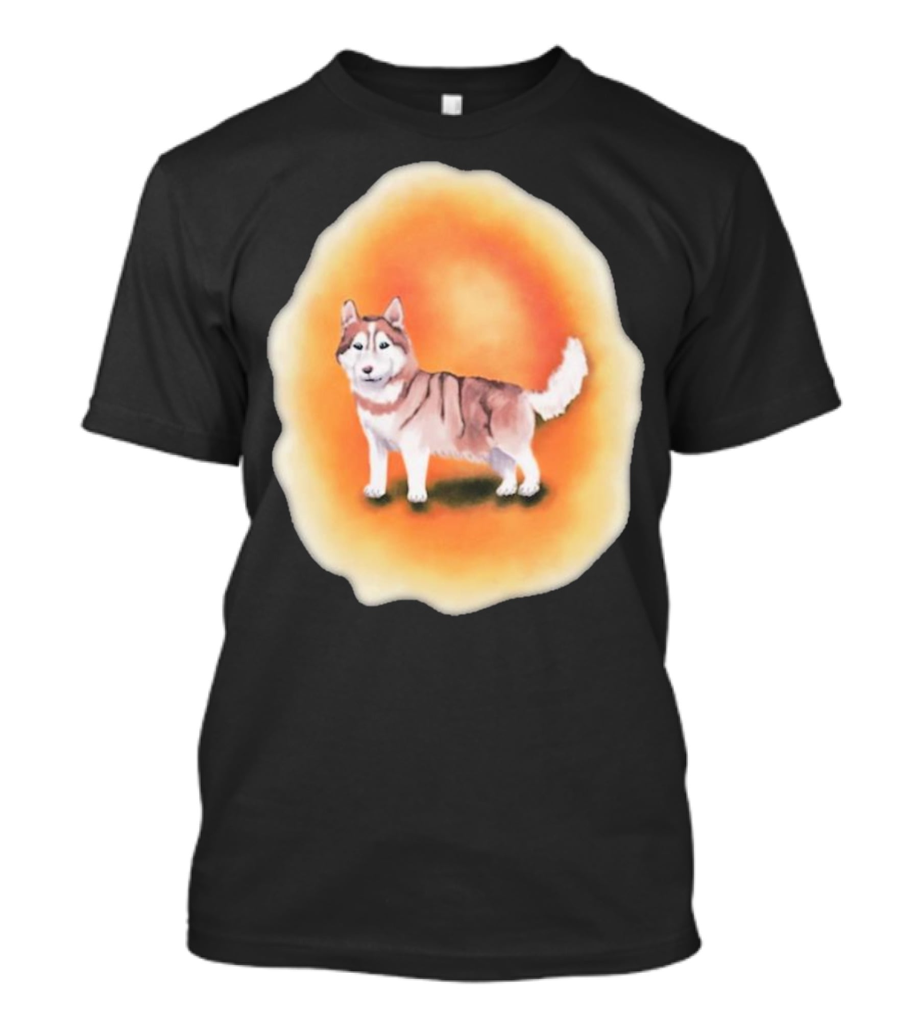 Upblissed ADHD Husky Roam As A Pack Vibrant Sunset Aura T-Shirt