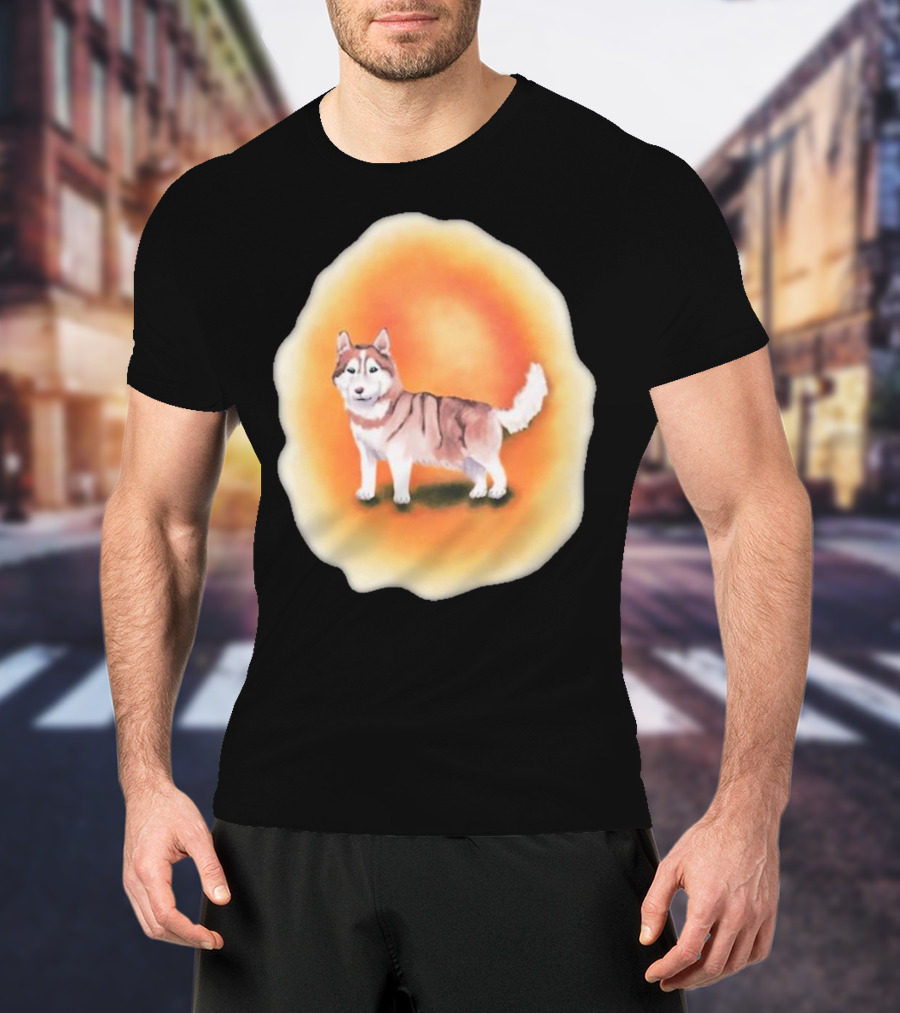 Upblissed ADHD Husky Roam As A Pack Vibrant Sunset Aura T-Shirt