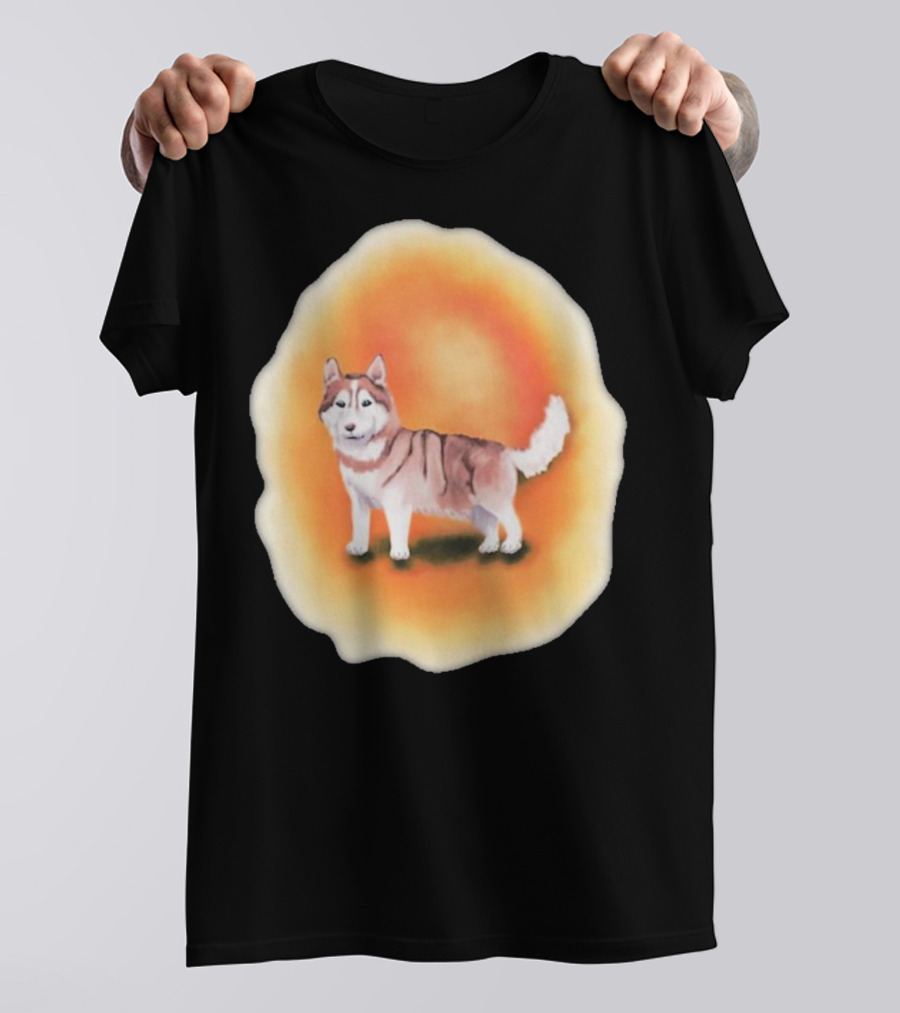 Upblissed ADHD Husky Roam As A Pack Vibrant Sunset Aura T-Shirt
