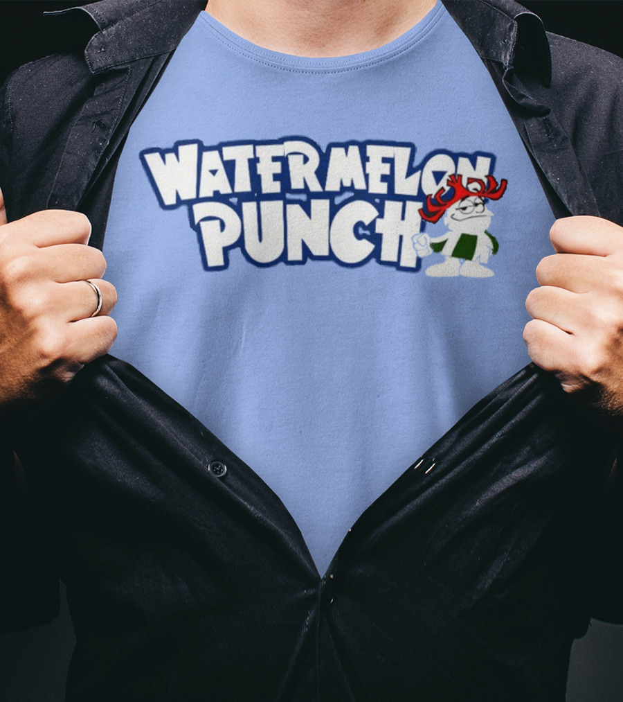 Watermelon Punch Cool Character With Fun Red Glasses And Green Shorts T-Shirt