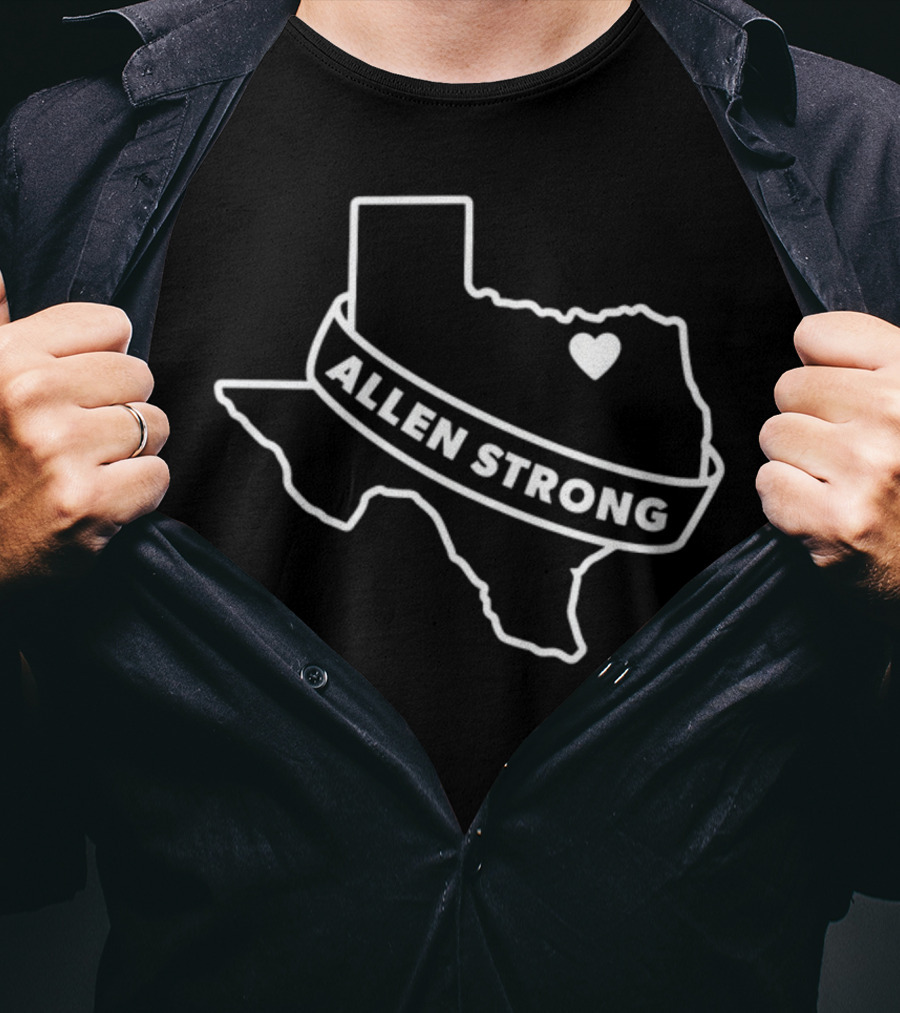 Allen Premium Outlets Texas Love Allen Strong Heart Map T-Shirt