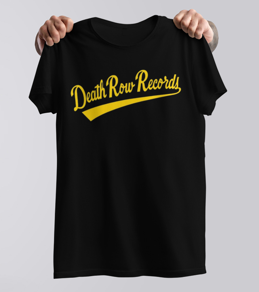Death Row Records Baseball Style Yellow Script T-Shirt