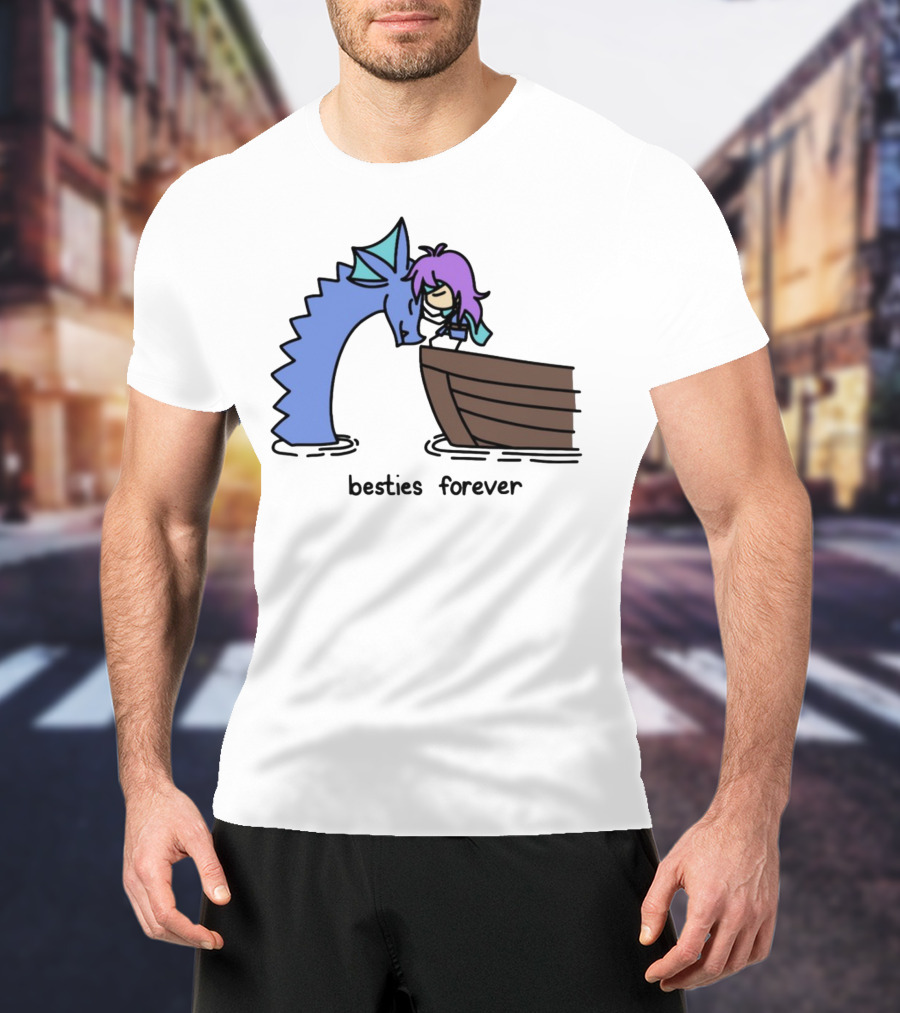 Kimchichickenbeer Faris And Syldra Besties Forever Best Friends With Dragon And Boat Scene T-Shirt