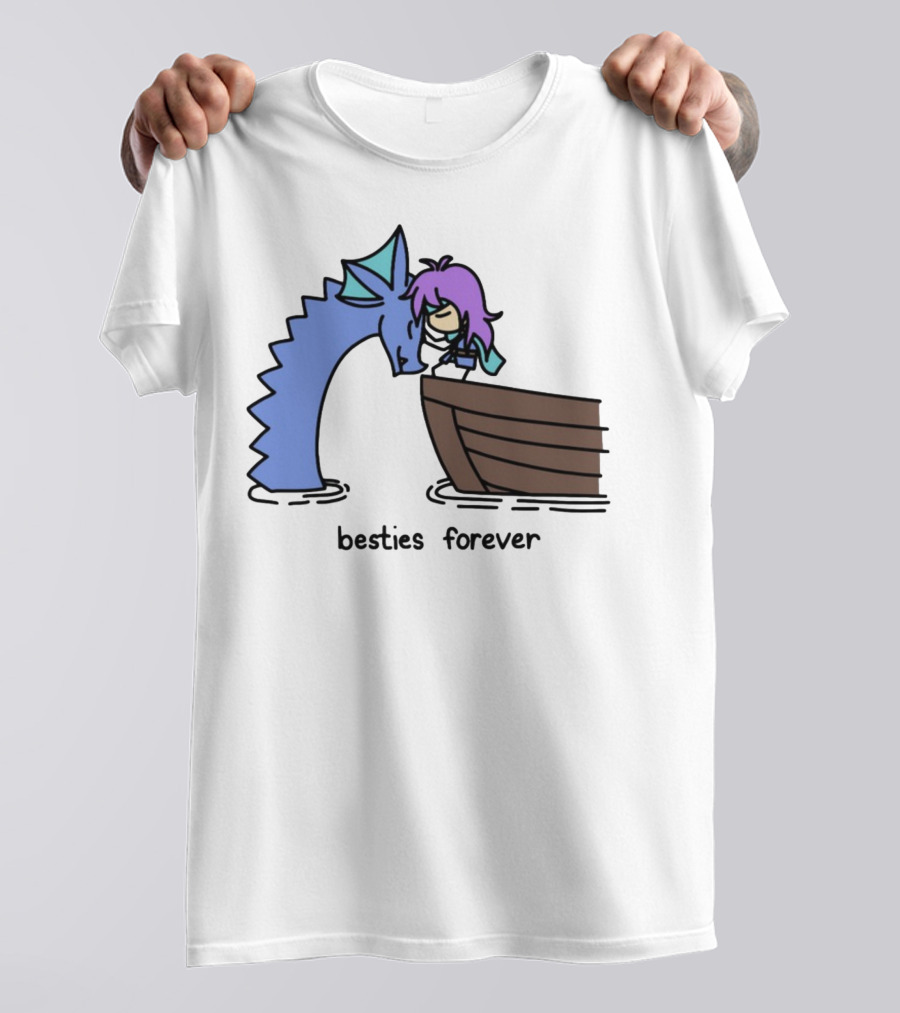 Kimchichickenbeer Faris And Syldra Besties Forever Best Friends With Dragon And Boat Scene T-Shirt