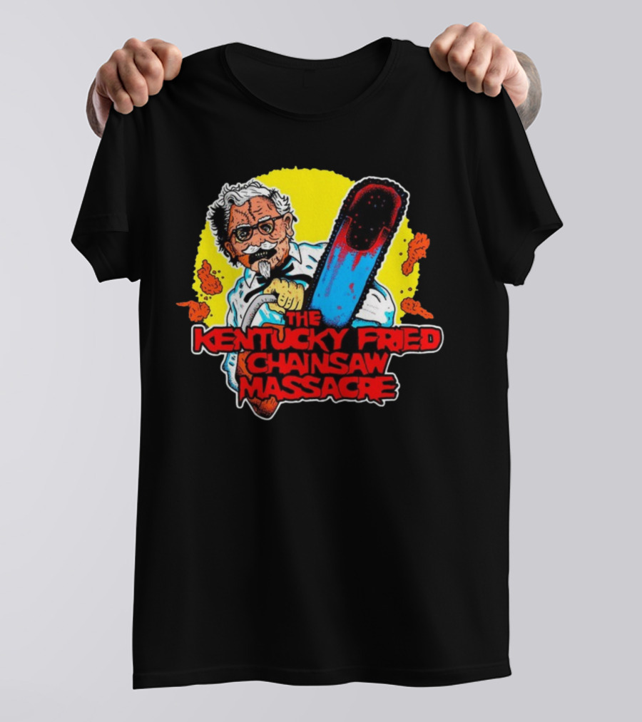 Colonel Sanders Chainsaw Parody Horror Crossover T-Shirt