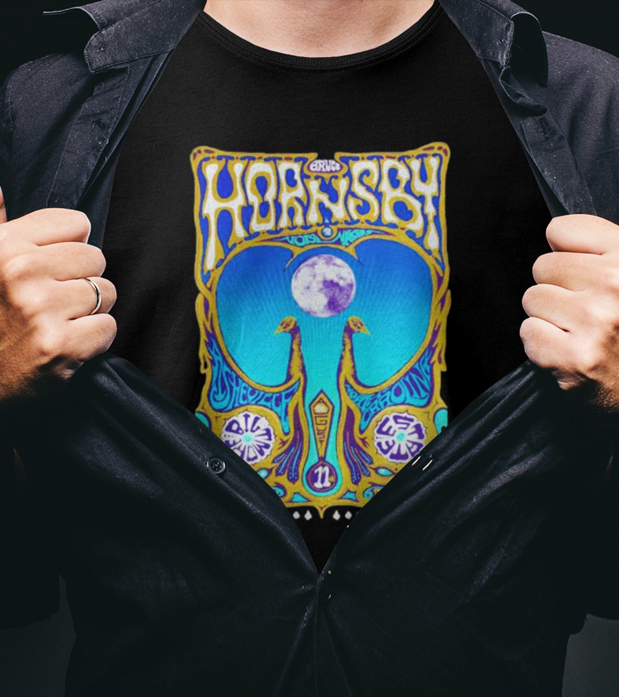 Bruce Hornsby Vintage Music Art With New York Psychedelic Blue Moon T-Shirt