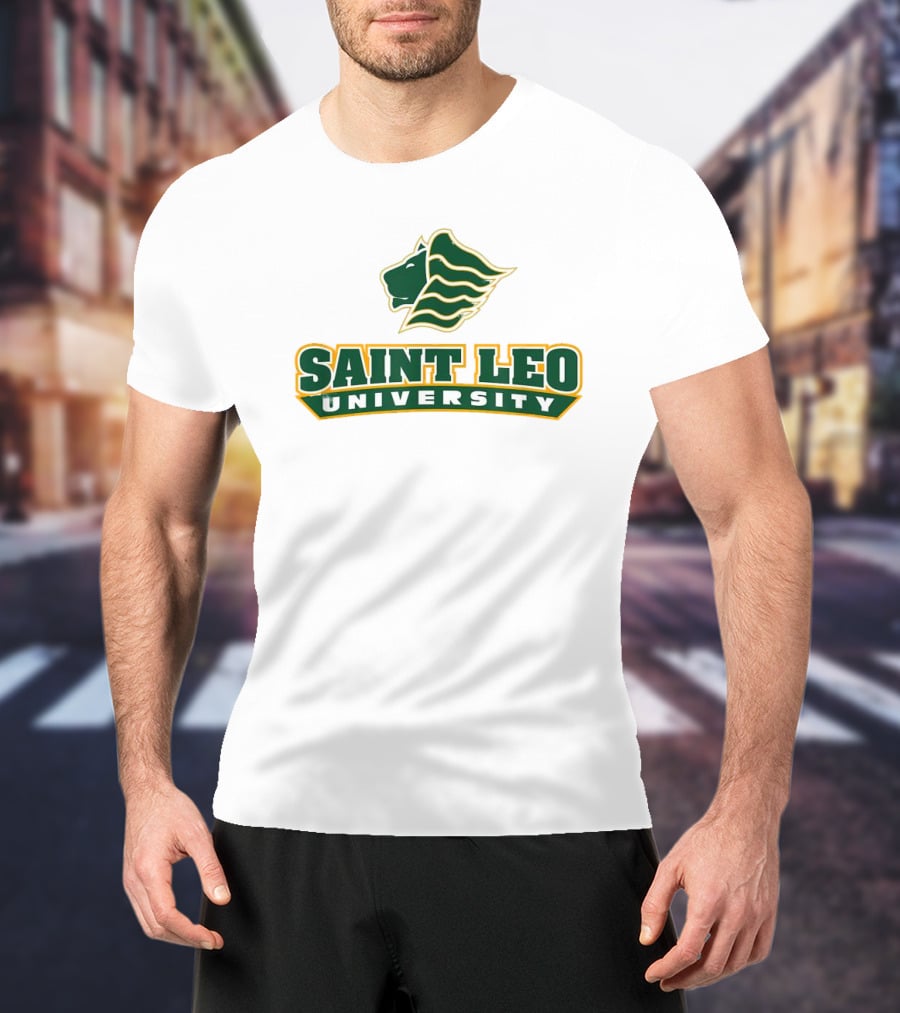 Saint Leo University Lions Logo Green And Gold T-Shirt