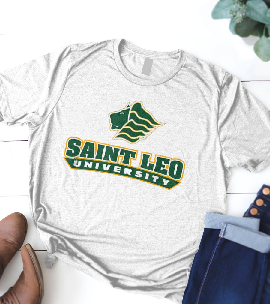 Saint Leo University Lions Logo Green And Gold T-Shirt