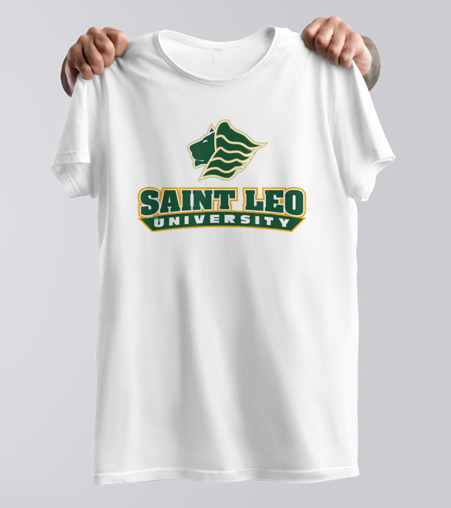Saint Leo University Lions Logo Green And Gold T-Shirt