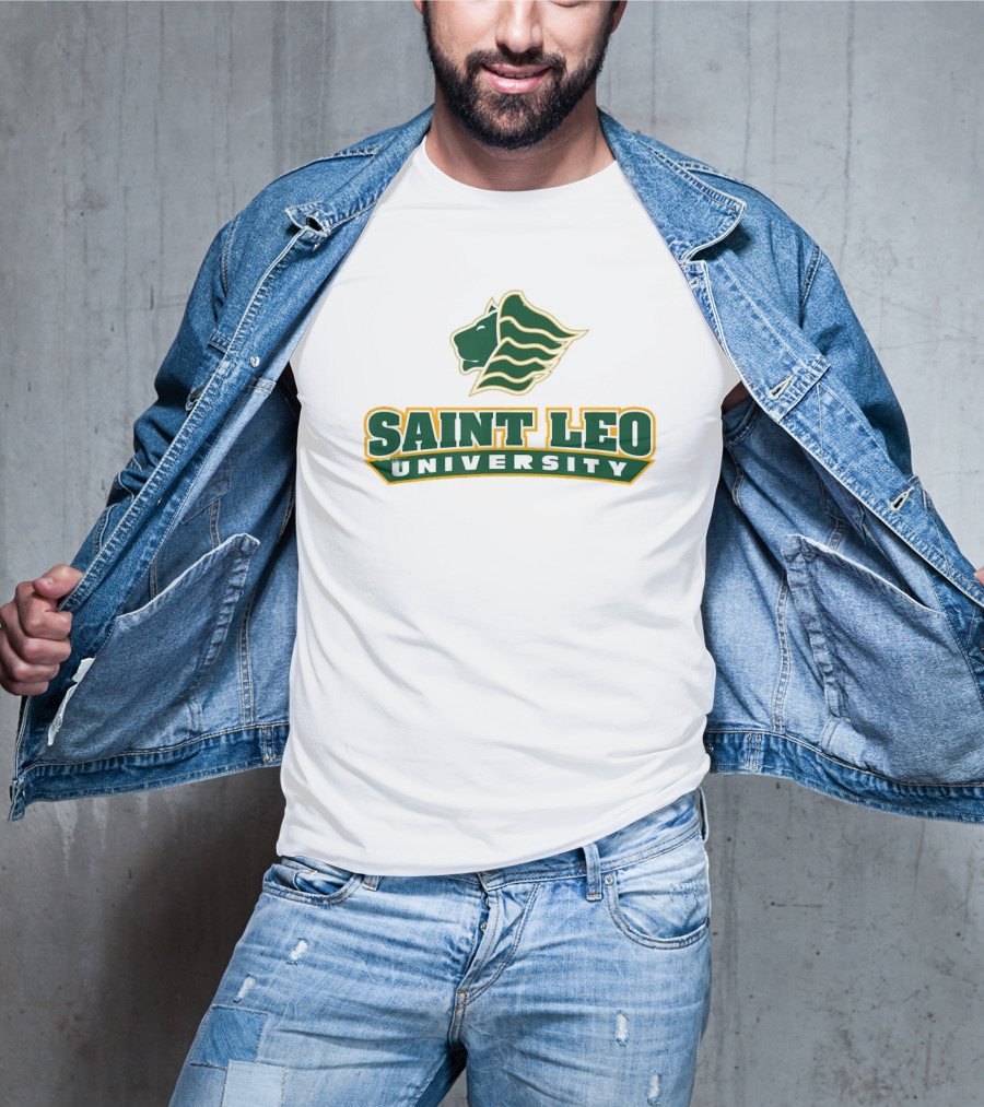 Saint Leo University Lions Logo Green And Gold T-Shirt