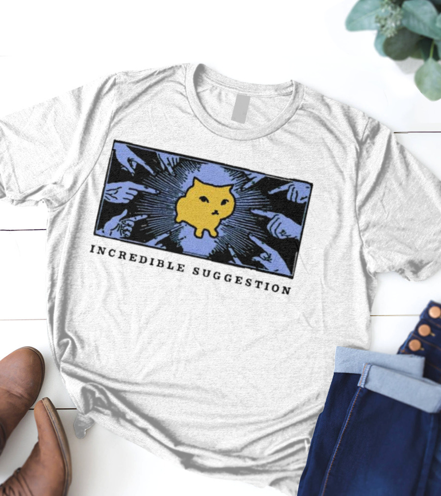 Incredible Suggestion Yellow Cat Surrounded By Pointing Fingers T-Shirt