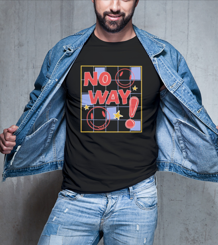 No Way Smile Faces Stars Pattern Nephyrus T-Shirt