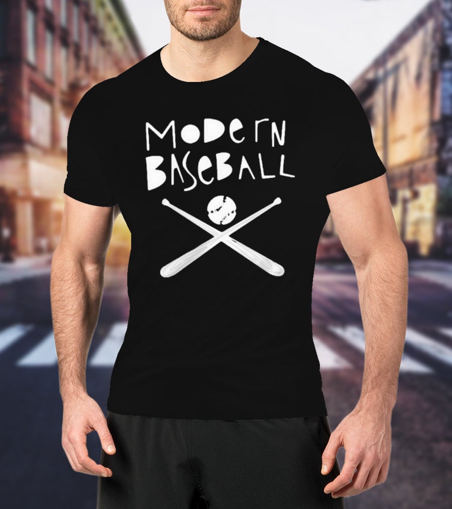 Modern Baseball Crossed Bats And Ball T-Shirt