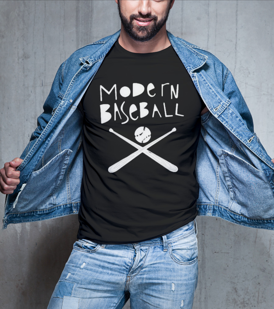 Modern Baseball Crossed Bats And Ball T-Shirt
