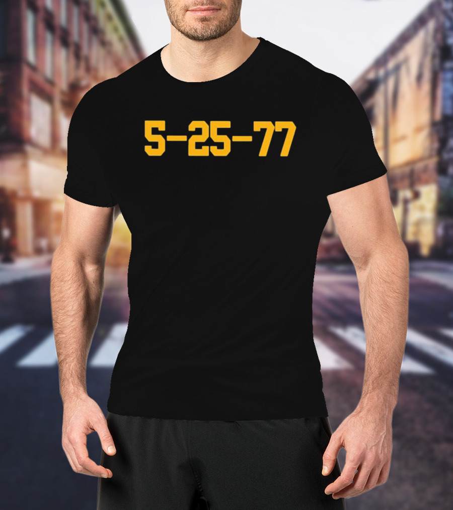 Mechilambre 5-25-77 Retro Date Emblem T-Shirt