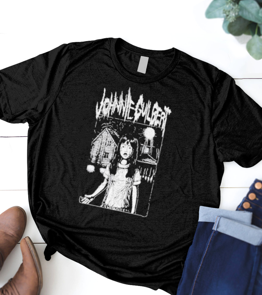 Johnnie Guilbert The Lost Girl Creepy Haunted House Background T-Shirt