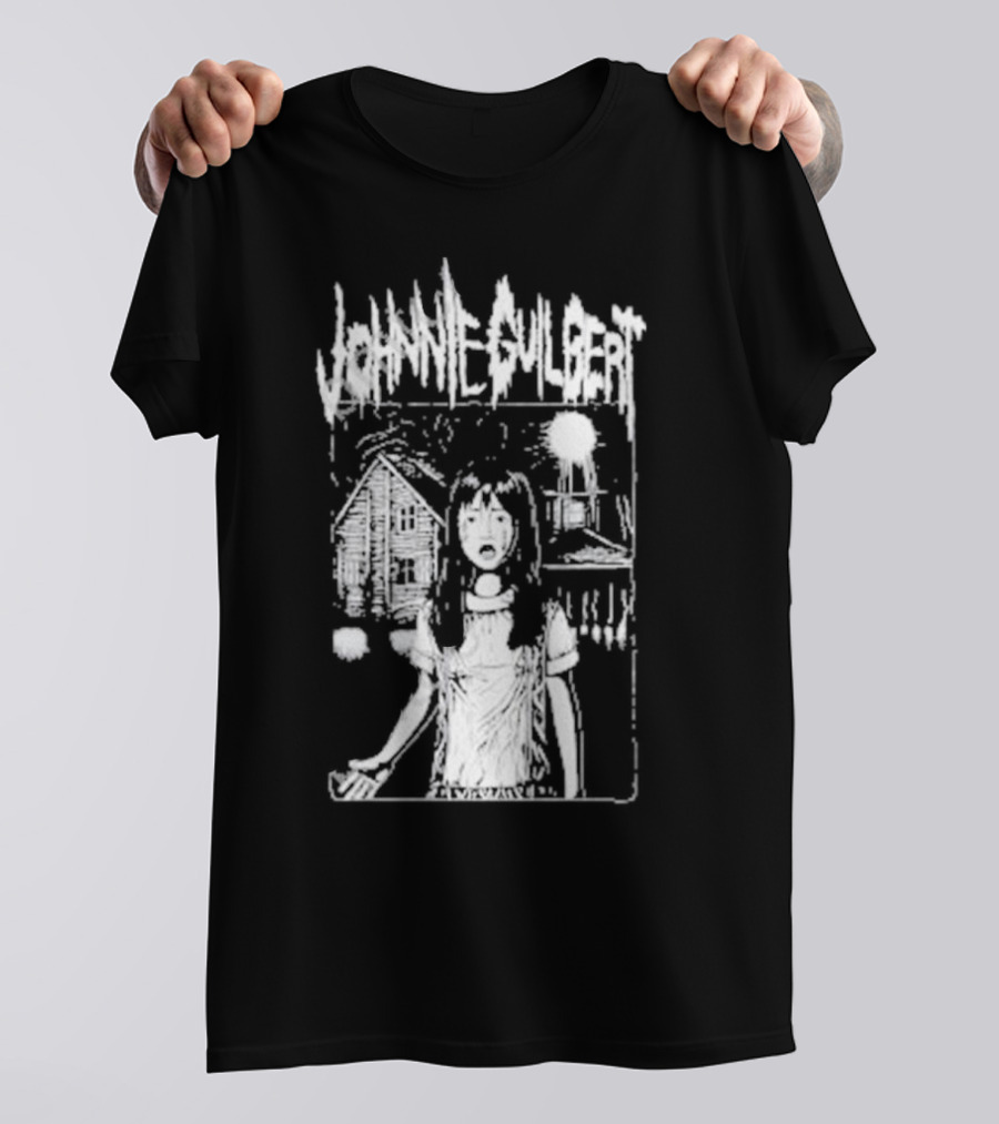 Johnnie Guilbert The Lost Girl Creepy Haunted House Background T-Shirt