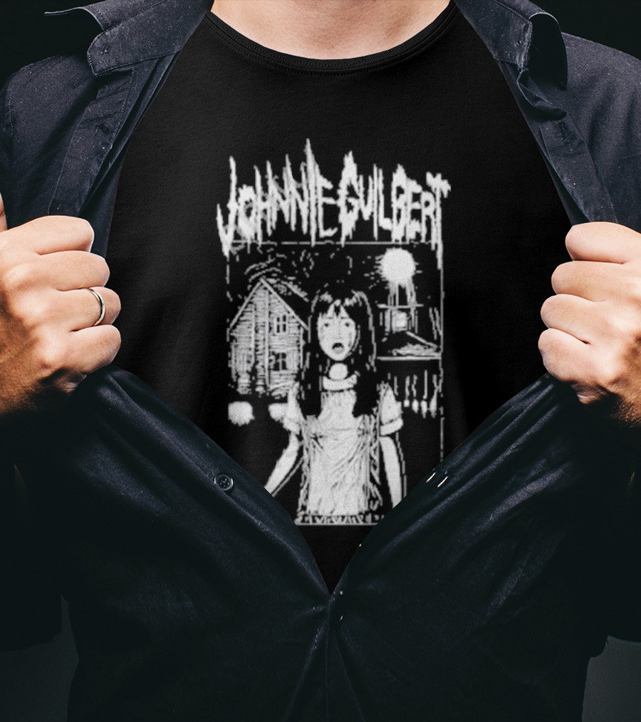 Johnnie Guilbert The Lost Girl Creepy Haunted House Background T-Shirt