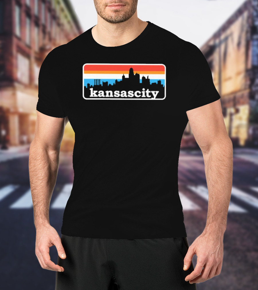 Kansas City Skyline Retro Colors T-Shirt